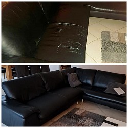 Echtleder Sofa ..Sitzflächen Neubezug+ Aufpolsterung